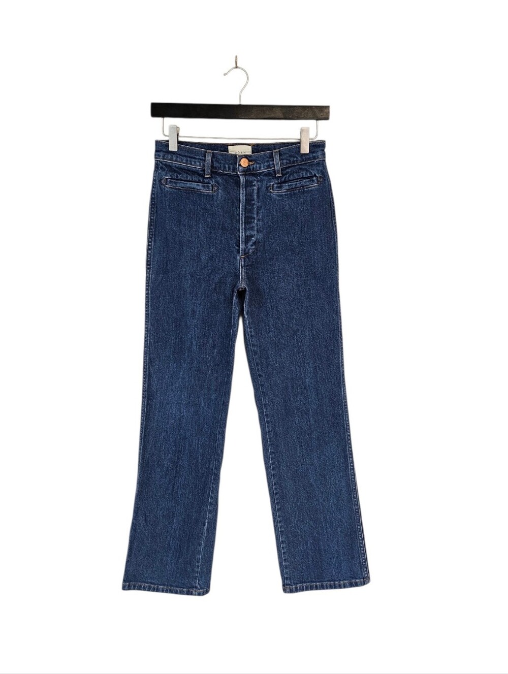 DOEN Nikita Rousseau Blue Denim High Rise Straight Leg Jeans Size 26 Preowned